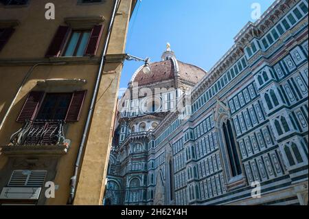 Kathedrale von florenz, ehemals cattedrale di santa maria del fiore und giotto's campanile, toskana, italien Stockfoto