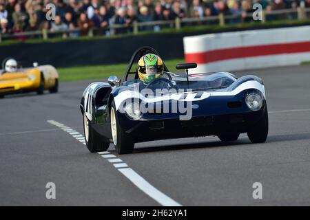Andy Wolfe, Mike Malone, Elva-BMW Mk7S, Gurney Cup, Weltmeisterschaft der Sportwagen, die in den Jahren von 1960 bis 1966 gefahren sind, Goodwood 78. Mitglieder mich Stockfoto