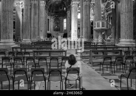 Das Innere der Basilika della santissima annunziata del vastato in Genao, italien. Diese Kathedrale wird von den großen Barockstudios und Künstlern aus genua im 17. Jahrhundert dekoriert Stockfoto