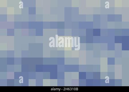 Abstrakter, pixelblauer Hintergrund. Geometrische Textur aus blauen Quadraten. Vektormuster von quadratischen Pixeln. Eine Rückseite aus Mosaikquadraten. Vektorgrafik Stock Vektor