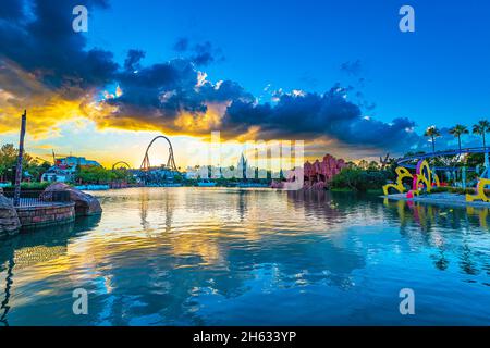 orlando, Florida USA November 03 2021. Landschaft der Universal Studios Florida, Universal's Islands of Adventure Stockfoto