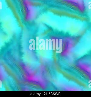 Regenbogen Raum gefärbt Aquarell Welle Textur Hintergrund. Nahtloses, tropisches, lebendiges 80er-Jahre-Boho-Muster. Für Retro-Hippie-Mode, Vintage bunt Stockfoto