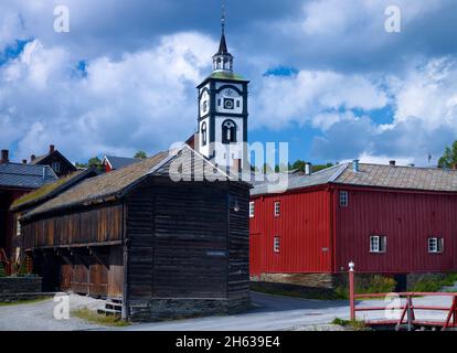 europa, norwegen, provinz trondelag, Bergbaustadt röros, achteckige Kirche aus dem Jahr 1784 in der Altstadt Stockfoto