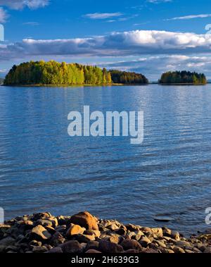 europa, schweden, provinz dalarna, orsa, Herbststimmung am orsa-See Stockfoto