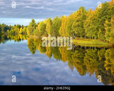 europa, schweden, provinz dalarna, orsa, Herbststimmung am orsa-See Stockfoto