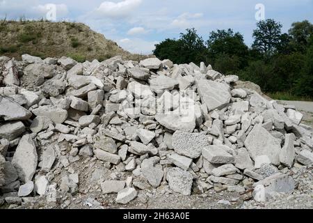 deutschland, bayern, Lagerplatz, Recycling, Baumaterial, Bausteine und Trümmer aus dem Abriss, Abriss Stockfoto