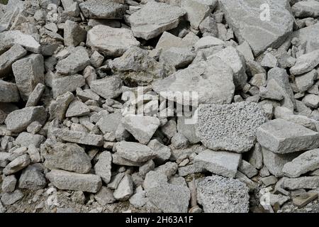 deutschland, bayern, Lagerplatz, Recycling, Schutt, Blöcke und Betonschutt vom Abriss, Abriss Stockfoto