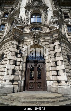 deutschland, bayern, münchen, Innenstadt, Justizpalast am karlsplatz, Landgericht münchen i, Eingangsportal Stockfoto