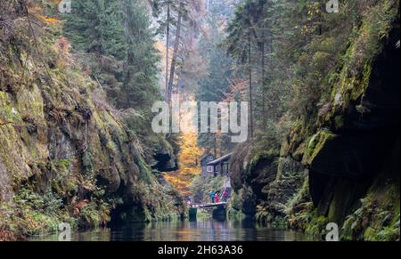 Edmundsklamm Elbsandsteingebirge böhmische Schweiz Stockfoto