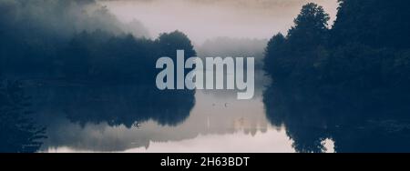 Morgenstimmung über dem rursee Stockfoto