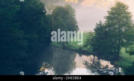 Morgenstimmung über dem rursee Stockfoto