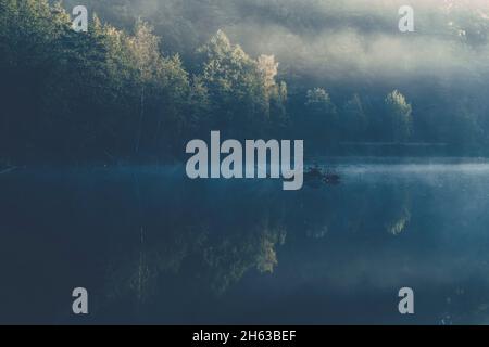 Morgenstimmung über dem rursee Stockfoto