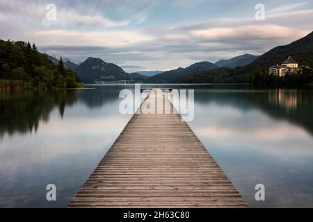 Eine Anlegestelle in einem lido am fuschlsee .. Stockfoto