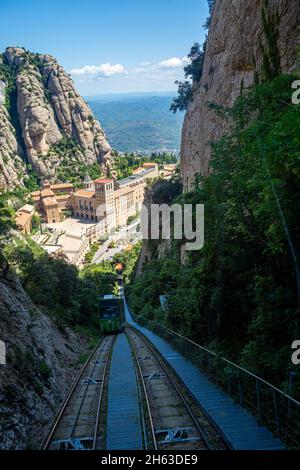 [hdr] kloster montserrat,santa maria de montserrat ist eine benediktinerabtei auf dem Berg montserrat in der Nähe von barcelona. Stockfoto