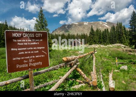 Holy Cross City beim Wandern in Colorado Stockfoto