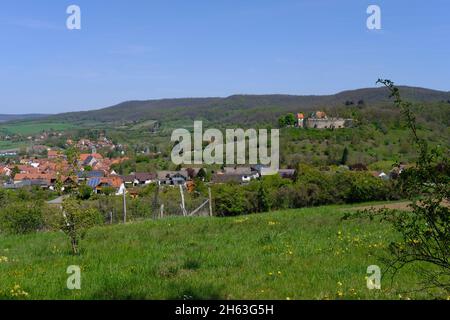 Blick von der Warze auf Schloss königsberg bei königsberg in bayern,stadtteil hassberge,unterfranken,franken,bayern,deutschland Stockfoto