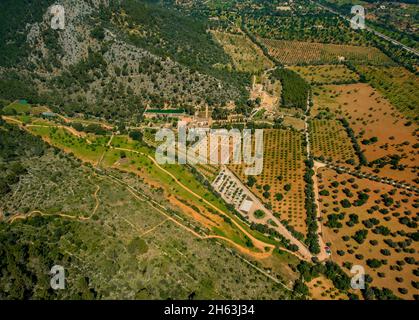 Luftaufnahme,casa raixa in Buñola,islas baleares,palmanyola,bunyola,mallorca,balearen,balearen,balearen,spanien Stockfoto