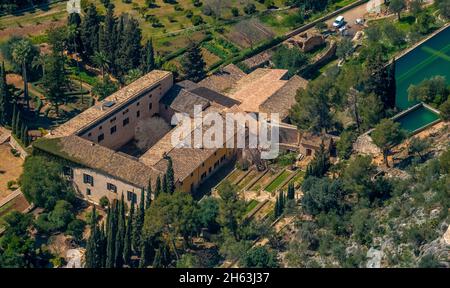 Luftaufnahme,casa raixa in Buñola,islas baleares,palmanyola,bunyola,mallorca,balearen,balearen,balearen,spanien Stockfoto