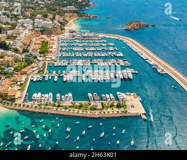 Luftaufnahme, puerto Portals Yachthafen, Portals nous, calvia, mallorca, balearen, spanien Stockfoto