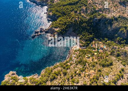 Luftbild,cala de Deià Bucht,mallorca,balearen,spanien Stockfoto