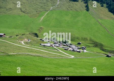 vals,mühlbach,provinz bozen,Südtirol,italien. Das Alpendorf der Fane alm Stockfoto