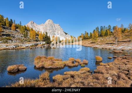 alpenlandschaft auf der fanes alm im Herbst,dolomiten von fanes sennes prags,st. vigil in enneberg,bozen,Südtirol,italien,europa Stockfoto