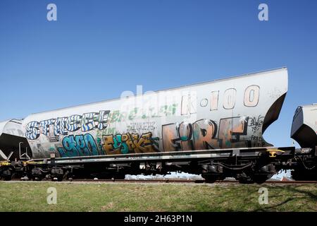 Güterwagen auf einer Schiene, bremen, deutschland, europa Stockfoto