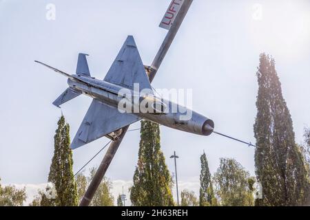 mig-21 Luftfahrtmuseum in hannover-laatzen, niedersachsen, deutschland Stockfoto