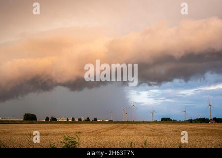 deutschland, niedersachsen, emden, Schelfwolke über ostfriesland, bei emden. Stockfoto