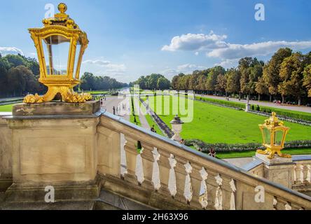 Gartengeschoss mit Treppe zum schloss nymphenburg, münchen, oberbayern, bayern, deutschland Stockfoto