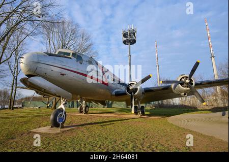 Luftlift-Denkmal, berliner Luftlift-Denkmal, Rosinenbomber, douglas c-54, frankfurt am Main, hessen, deutschland Stockfoto