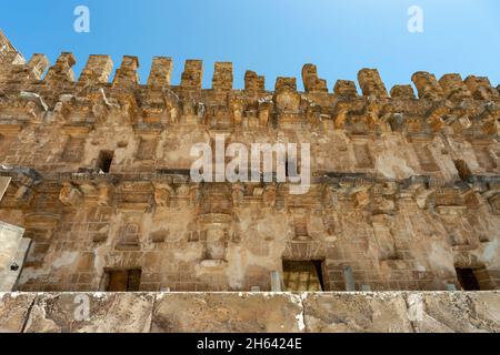 Das Fragment eines römischen antiken Theaters in aspendos, antalya, türkei Stockfoto