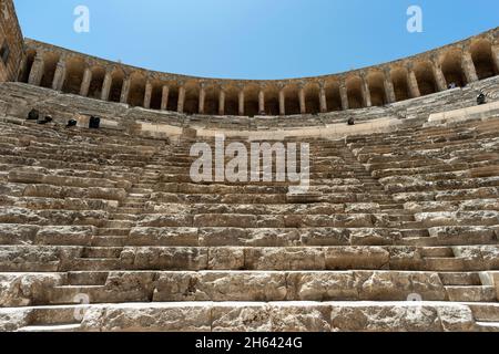 Step Zone des römischen antiken Theaters in aspendos, antalya, türkei Stockfoto