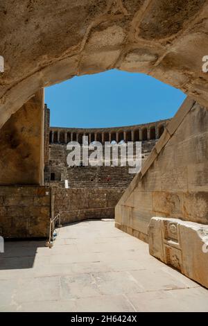 aspendos Theater, Haupteingang zur Arena, antalya, türkei Stockfoto