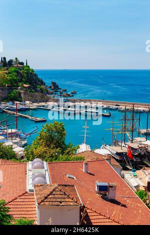 Die Marina in der Altstadt von antalya, kaleici. antalya, türkei Stockfoto