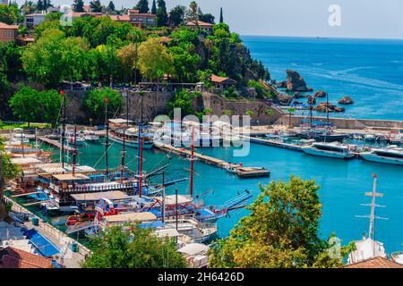 Die Marina in der Altstadt von antalya, kaleici. antalya, türkei Stockfoto