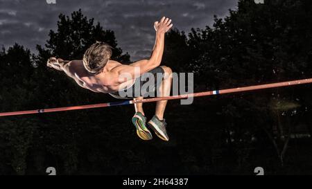 Hochspringer, Leichtathletik, winterbach, baden-württemberg, deutschland Stockfoto