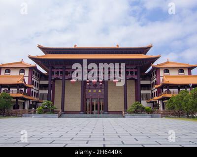 Das Hauptgebäude des Sutra Repository im Fo Guang Shan Buddha Museum in Kaohsiung, Taiwan. Stockfoto