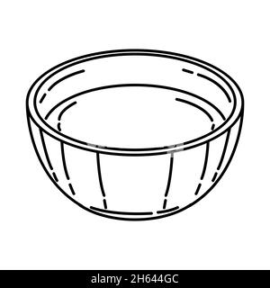 Glasschale Teil von Frauen Gesichtsbehandlung Werkzeuge Handgezeichnete Icon Set Vektor. Stock Vektor