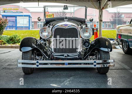 Reno, NV - 6. August 2021: 1929 Ford Modell Ein Roadster Pickup Truck auf einer lokalen Auto-Show. Stockfoto