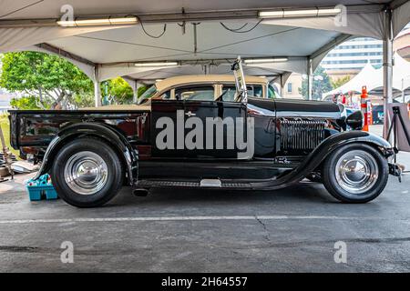 Reno, NV - 6. August 2021: 1929 Ford Modell Ein Roadster Pickup Truck auf einer lokalen Auto-Show. Stockfoto