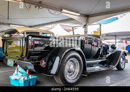 Reno, NV - 6. August 2021: 1929 Ford Modell Ein Roadster Pickup Truck auf einer lokalen Auto-Show. Stockfoto