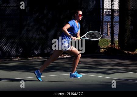 Tennis-Profi Marina Oetiker, spielt im Downtown Tennis Club, in New York City, 10/21/2021 Model veröffentlicht Stockfoto