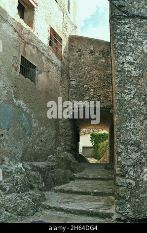 Ländlicher Kern von Miramar in der Gemeinde Figuerola del Camp in der Region Alt Camp der Provinz Tarragona, Katalonien, Spanien Stockfoto