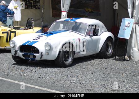 Ernie Nagamatsu's AC Cobra im Hampton Downs Fahrerlager, südlich von Auckland, 29. Januar 2011 Stockfoto