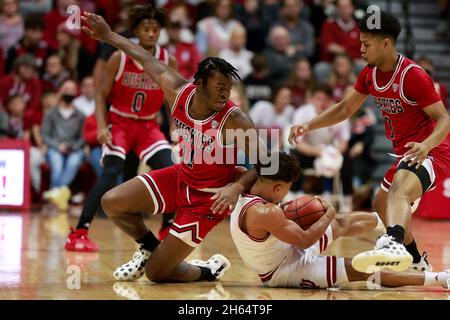 Trayce Jackson-Davis (23) der Indiana University spielt während eines NCAA-Basketballspiels in der Assembly Hall in Bloomington, Ind. Die Indiana Hoosiers schlugen NIU 85-49. (Foto von Jeremy Hogan / SOPA Images/Sipa USA) Stockfoto