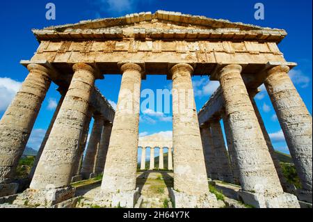 Italien, Italien, Sizilien, Sicilia, Trapani Bezirk, Segesta, griechischer Tempel Stockfoto