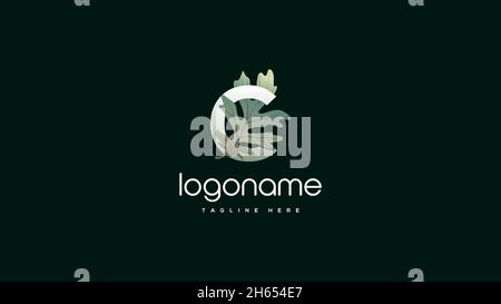 Anfangsbuchstabe C Eichenblatt Logo Design Stock Vektor