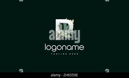 Initialbuchstabe P Eichenblatt Logo Design Stock Vektor