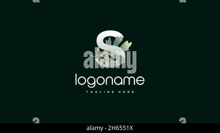 Initial Letter S Eichenblatt Logo Design Stock Vektor